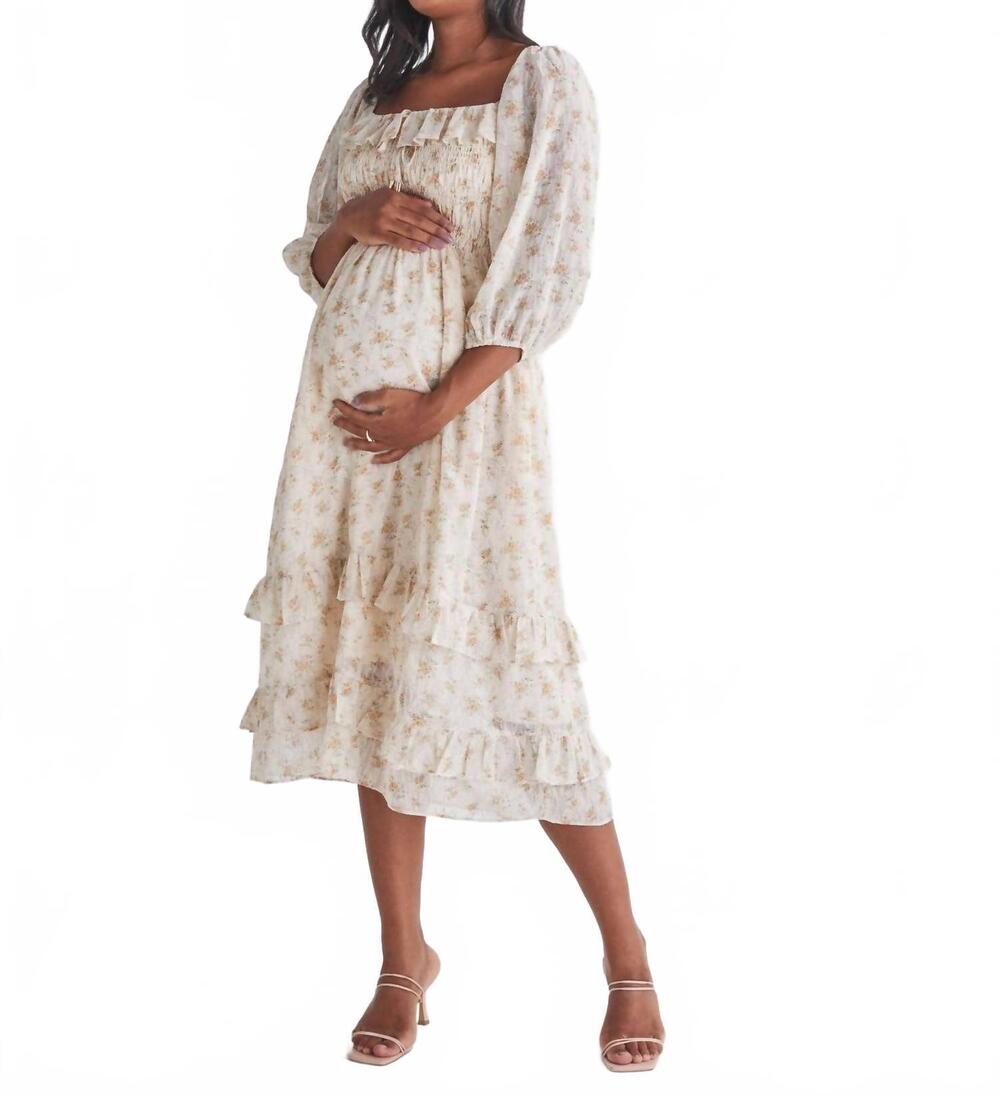 NEW ANGEL MATERNITY daisy romantic maternity baby shower dress in cream